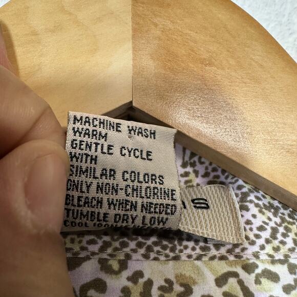 Notations 1X Plus Animal Print Purple Colorful Buttoned Top Collared Funky Retro - Picture 8 of 10